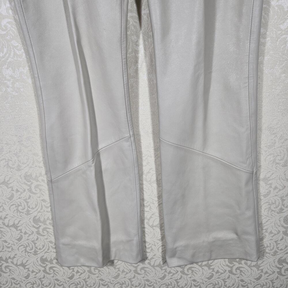 Venus Williams Wilsons Leather Pants sz 8 Beige Flare Leg Lined READ - Picture 4 of 15